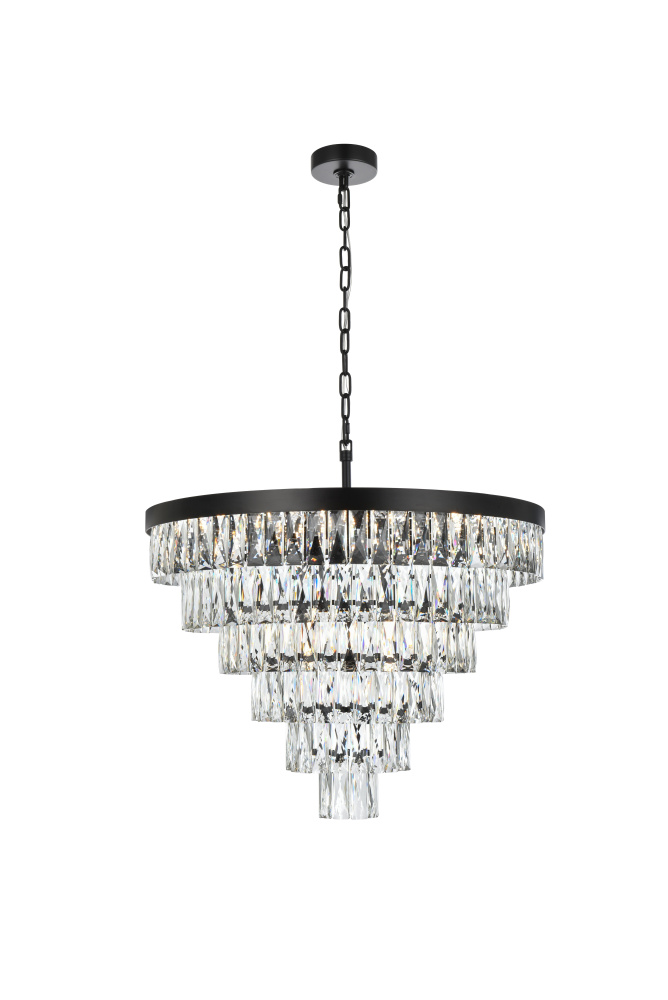 Josephine 27 inch Round Chandelier in Black