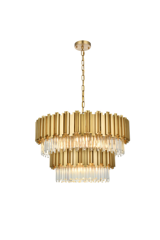 Willow 32 inch Chandelier in Satin Gold