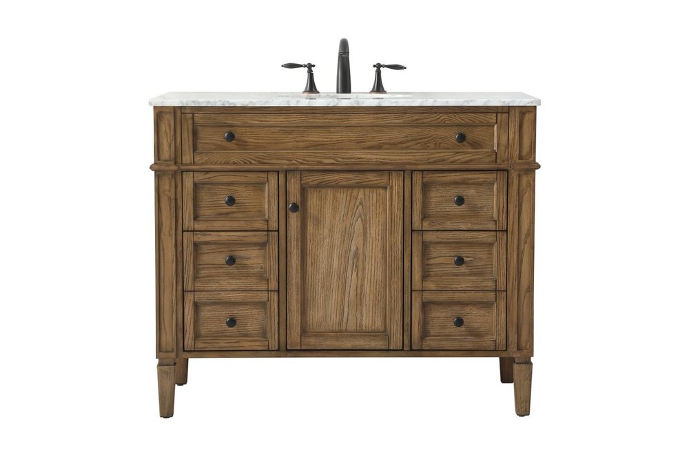 42 inch Single bathroom vanity in driftwood