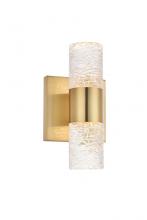 Elegant 5200W5G - Vega 2 Light Gold LED Wall Sconce